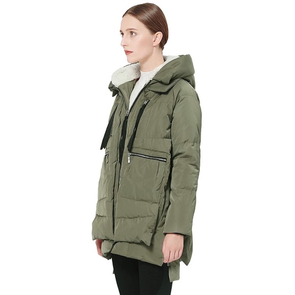 Orolay women’s army green thickened down puffer jacket - Picture 4 of 15